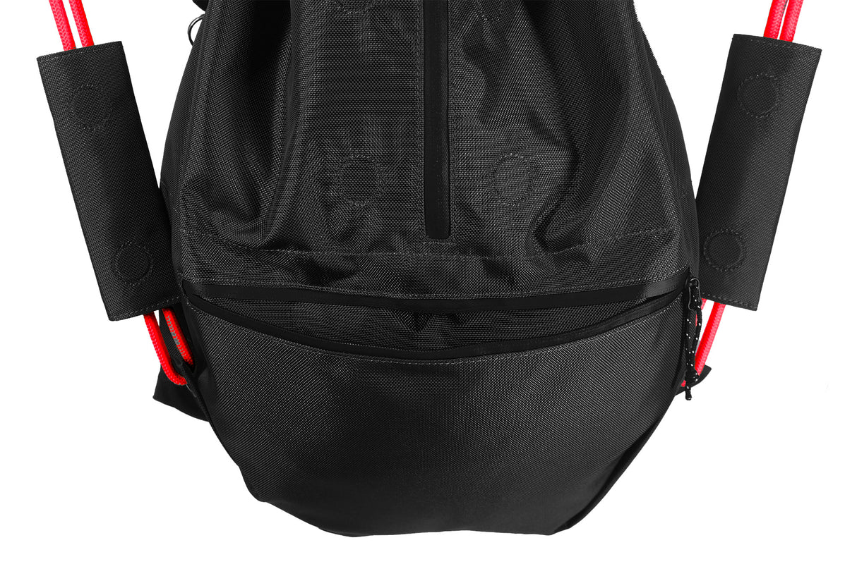 <A 000a001l03> LARGE SIZE Premium drawstring backpack (Black/Red)