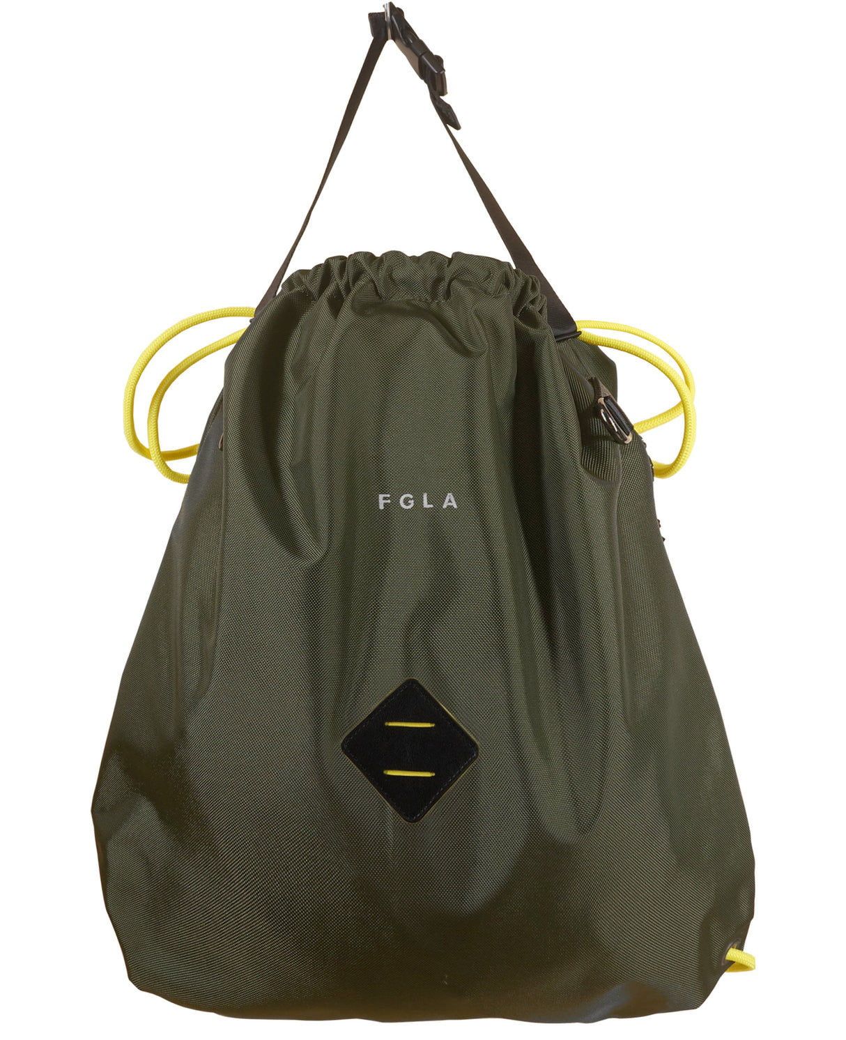 <A 000a001l02> LARGE SIZE Premium drawstring backpack (Green/Yellow)
