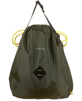 <A 000a001l02> LARGE SIZE Premium drawstring backpack (Green/Yellow)