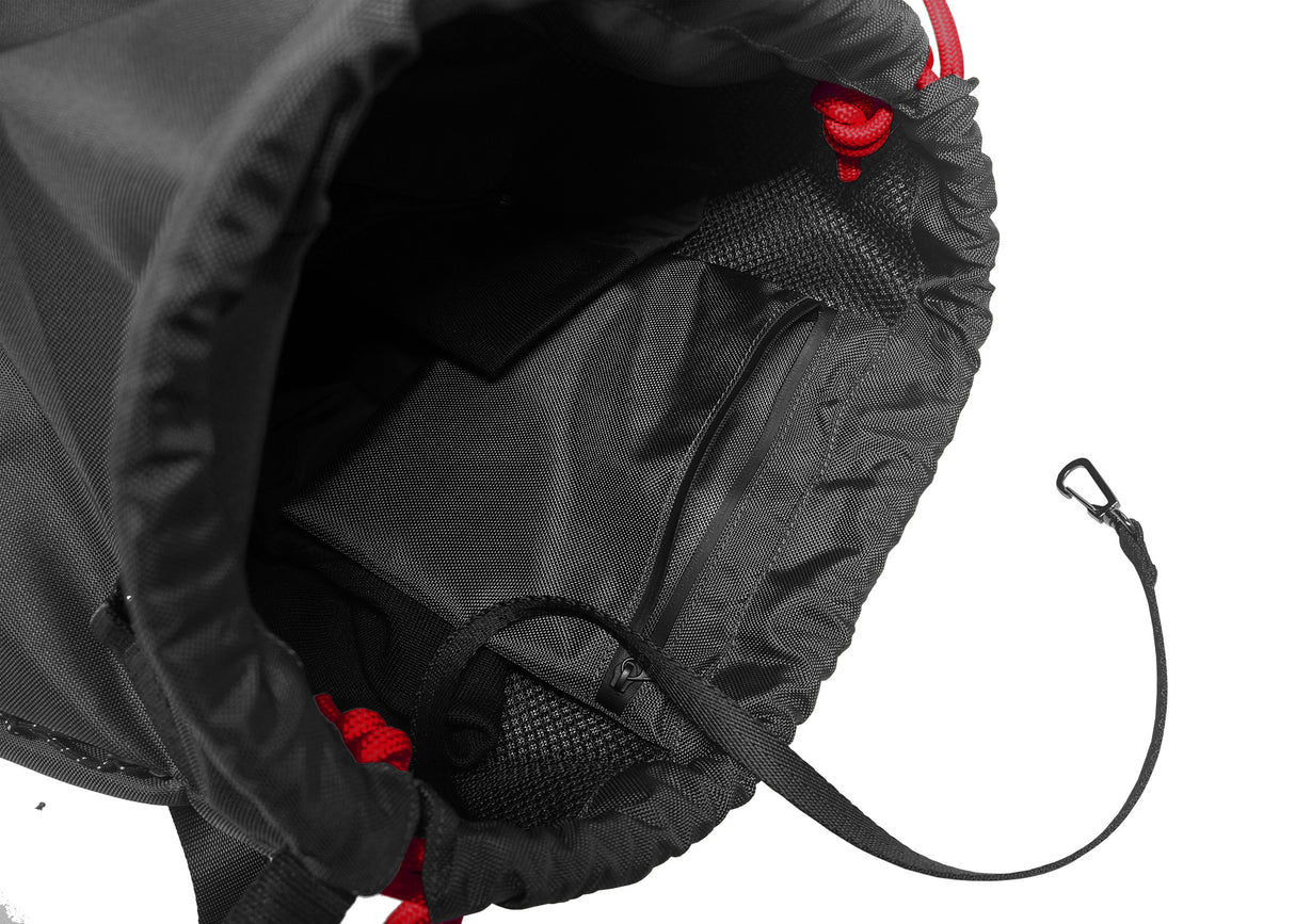 <A 000a001l03> LARGE SIZE Premium drawstring backpack (Black/Red)