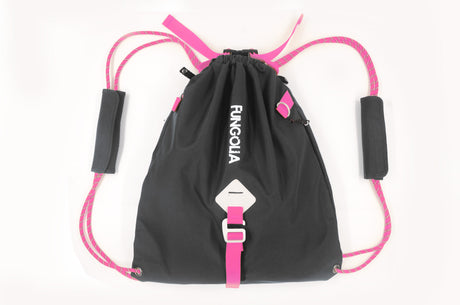 <A 000a55> Fungolia Premium drawstring backpack (Black/Pink)