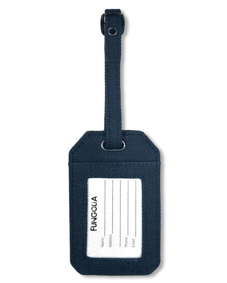 <Ah9> Fungolia Canvas Luggage Tag - Travel Guru (Navy Blue)