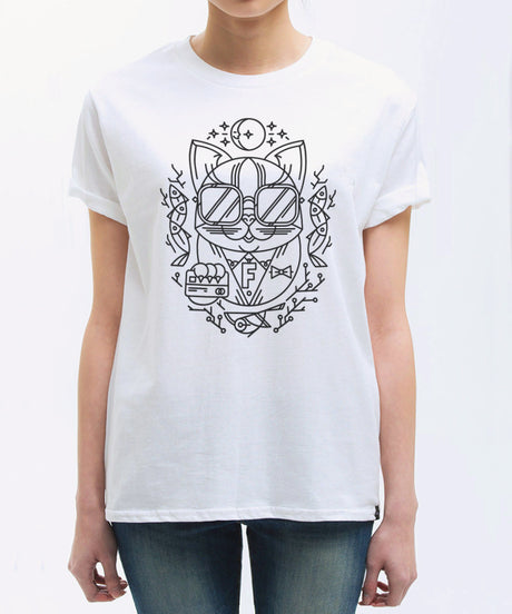 <Aa 011>Fungolia X K11 Travel Animal Tee - The Shopaholic (White)