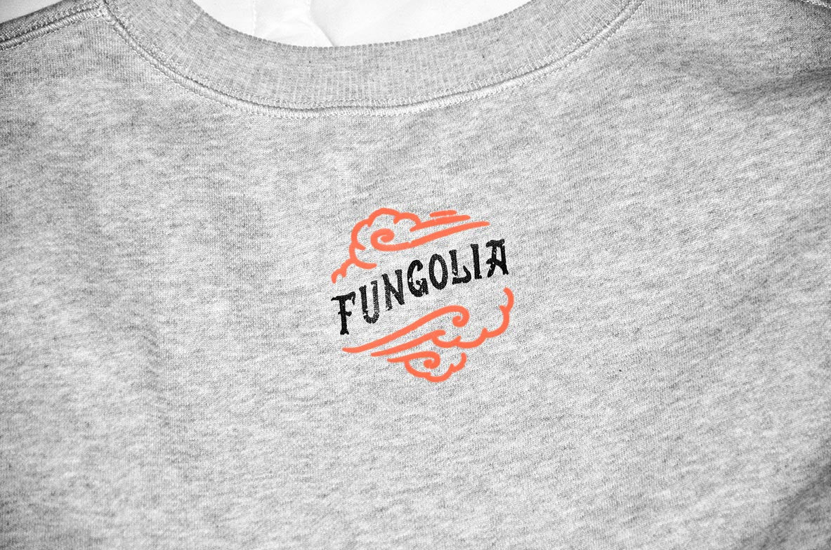 <Ab 005a> Fungolia Fleece Sweatshirt - Monkey in the Wind (Grey)