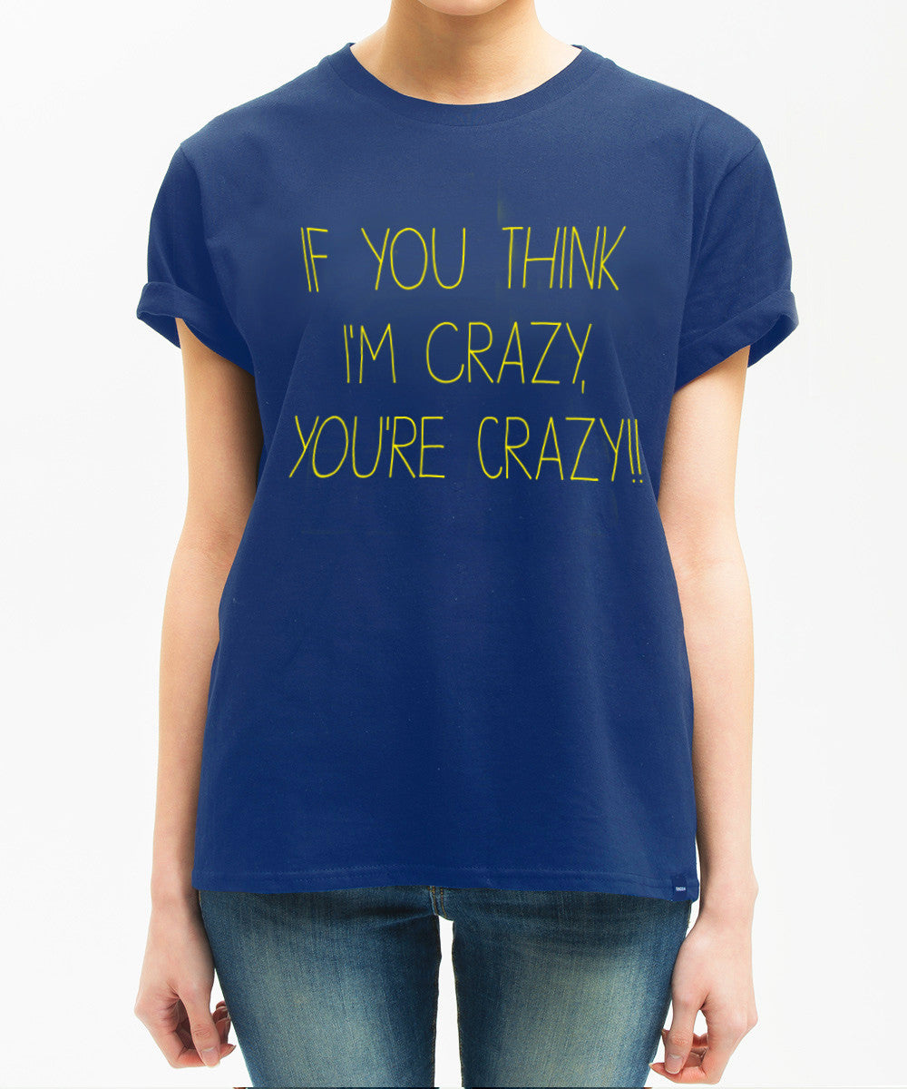 <S025>Who's Crazy Tee (Navy Blue)