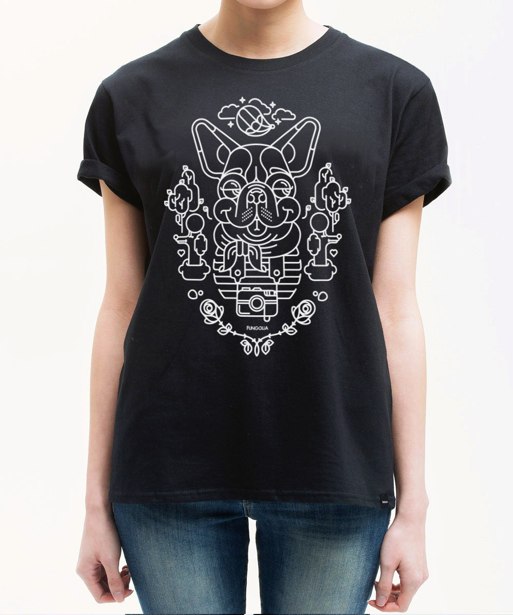 <S015>Travel Animal Tee - The French Bulldog (Black)