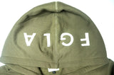 <A 000a001z2>Fungolia Big Hood Fleece Zip-Up Hoodie - Forever Hungry (Army Green)
