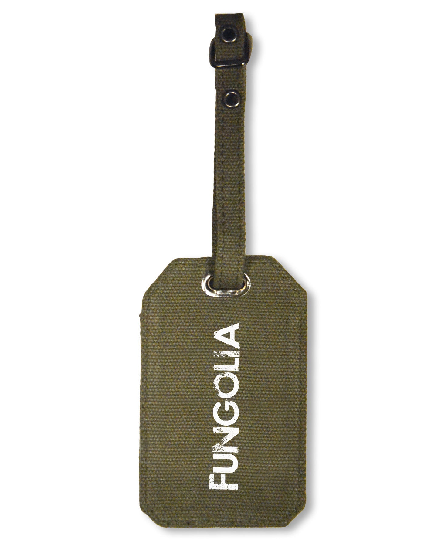 Fungolia Canvas Luggage Tag Logo Army Green