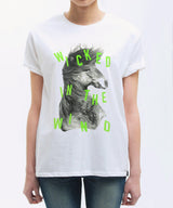 <Aa 004>Wicked horse in the wind Tee - White