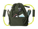 <A 000a001l02> LARGE SIZE Premium drawstring backpack (Green/Yellow)