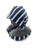 <A 000a63>Stripe Hoodie Pillow - Navy/White Stripe