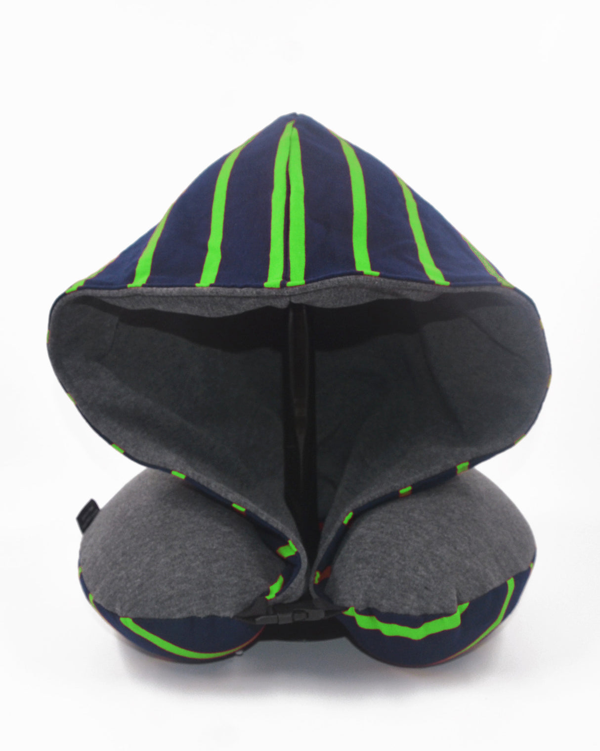 <A 002d>Stripe Hoodie Pillow - Navy/Green Stripe