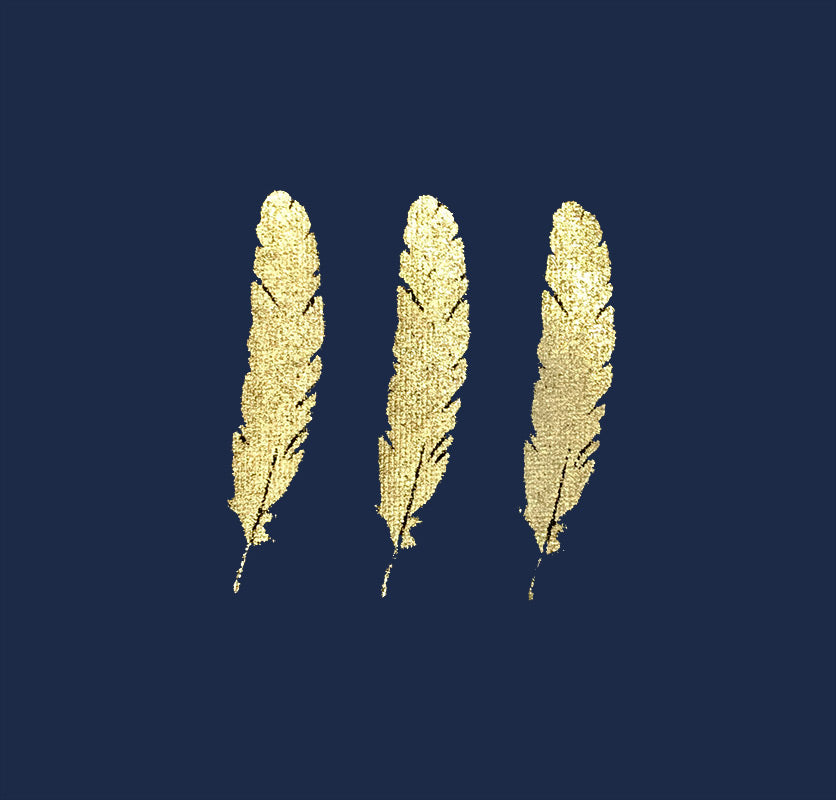 <A 073>Fungolia 2nd Anniversary Special Edition Gold Feather Tee (Navy)