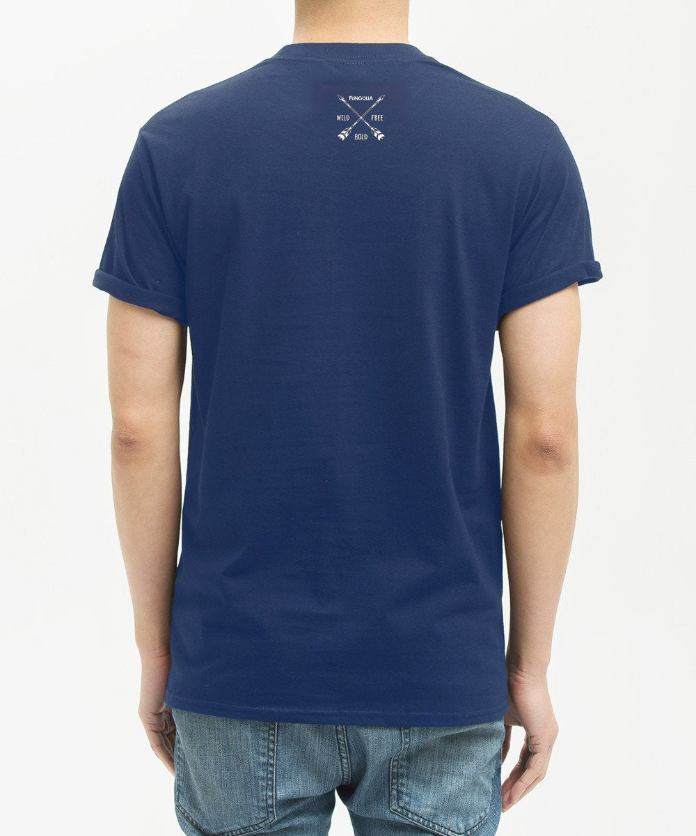 <A 073>Fungolia 2nd Anniversary Special Edition Gold Feather Tee (Navy)