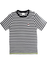 <A 080>Black/White Stripe Tee-TA Skull badge