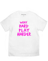 <A 001a14> Work Hard Play Harder Tee (White)