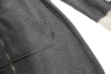 <A 001a74> Fungolia Fleece Long hoodie -The wandering tribe (Charcoal)