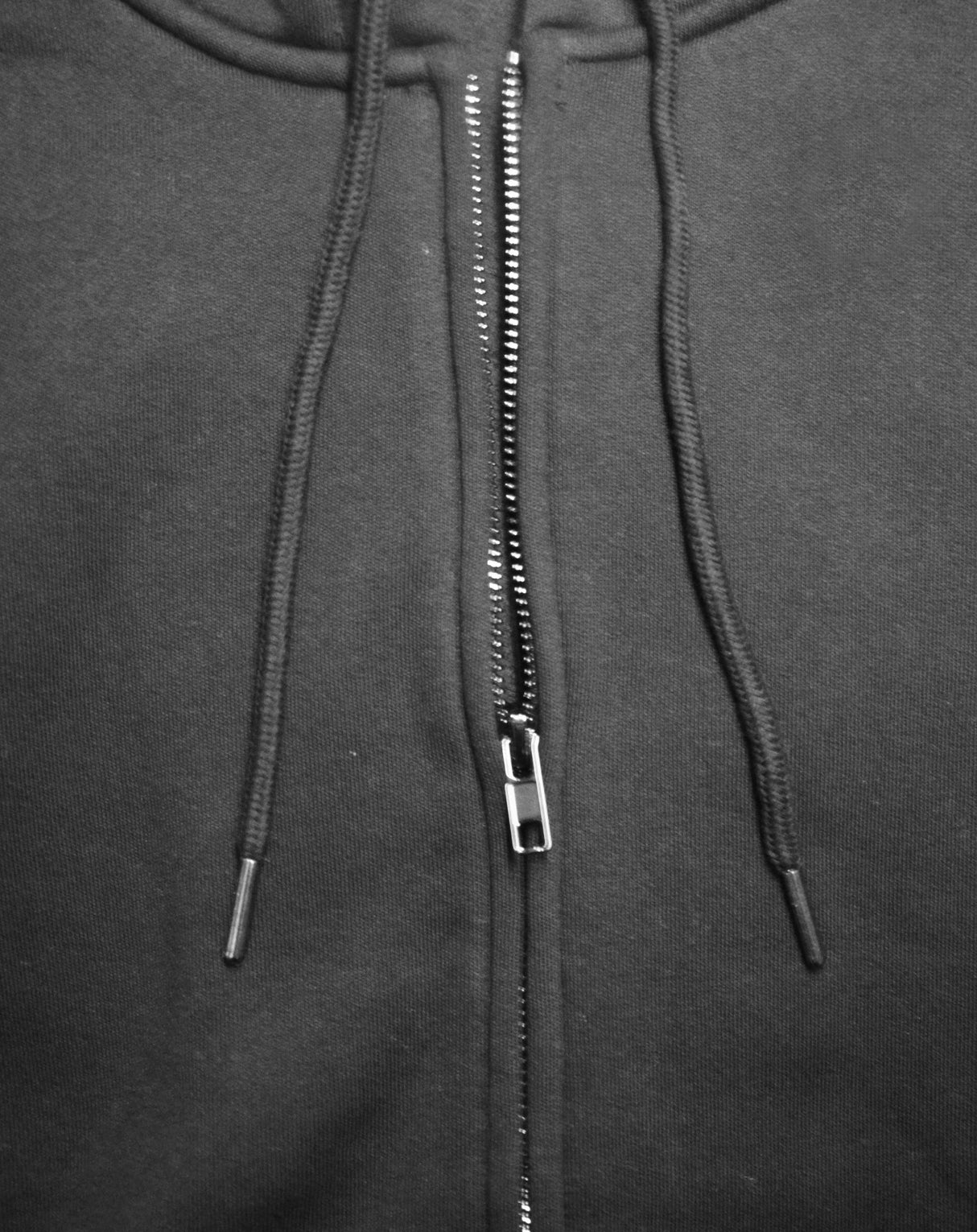 <Ab 15> Fungolia Fleece Zip Up Hoodie - Vertical Logo (Black)