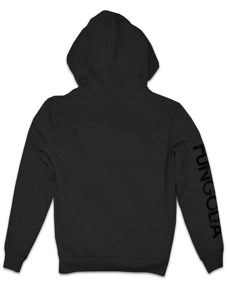 <Ab 15> Fungolia Fleece Zip Up Hoodie - Vertical Logo (Black)