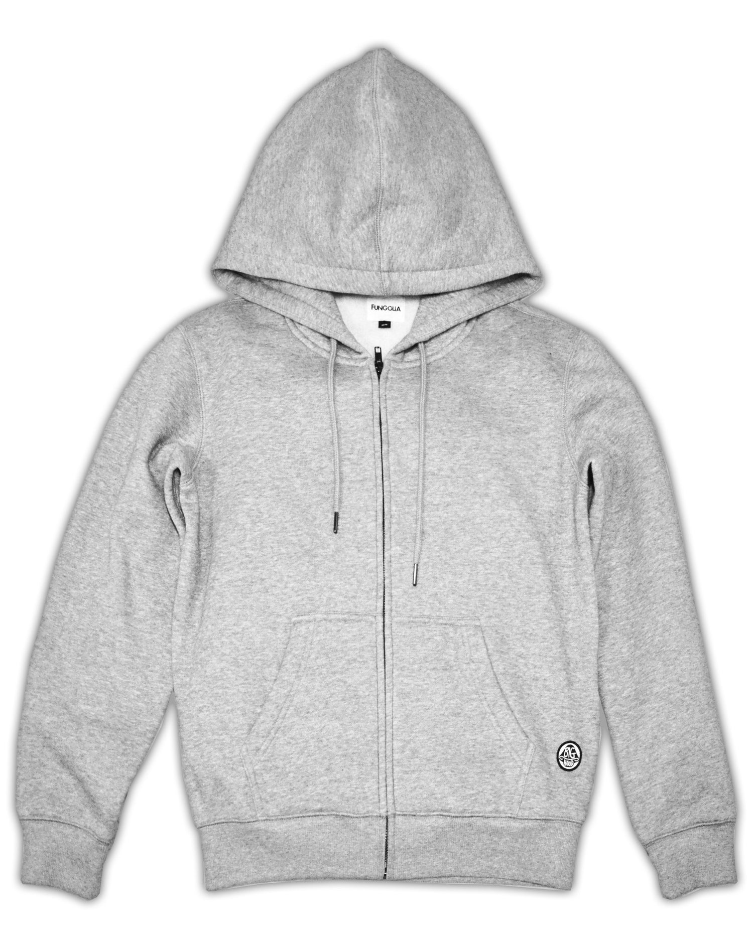 <Ab 25> Fungolia Fleece Zip Up Hoodie - Plain (Grey)
