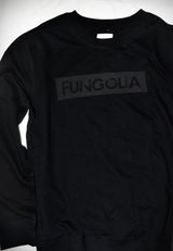 <Ab 002> Fungolia Classic sweatshirt - Logo Black on Black
