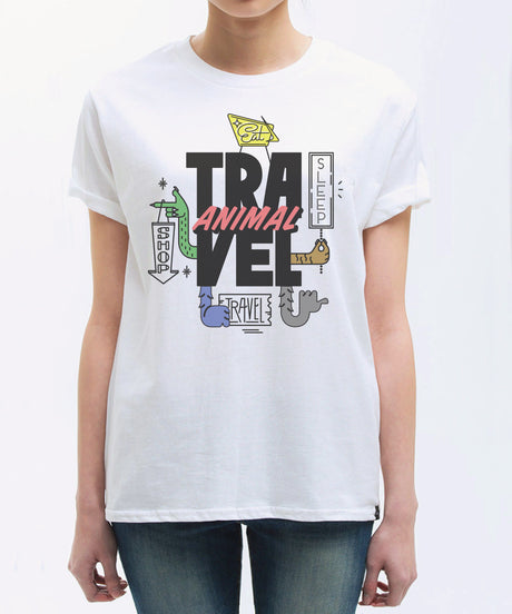 <q002>Travel Animal x Seven Miles Tee（白色）</q002>