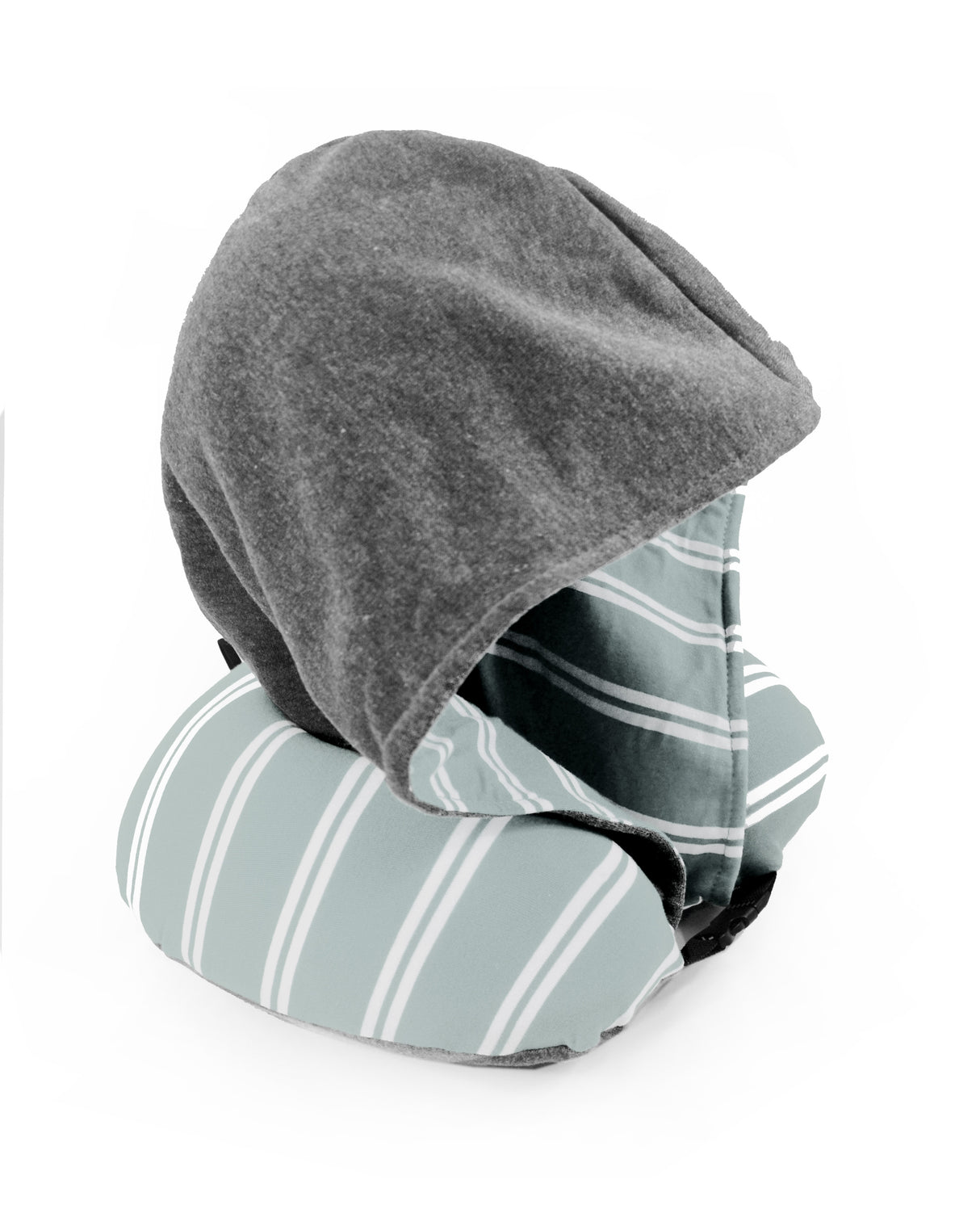 <A 000a61>Stripe Hoodie Pillow - Grey/White Stripe