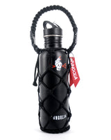 <zzA 000a001y5r2> Fungolia 27 oz non-insulated stainless steel water bottle with paracord holder (Black)