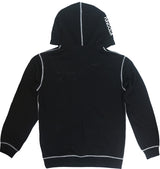 <A 000a001y6c1d>Fungolia Big Hood Fleece Hoodie - Logo (Black with White Stitch)