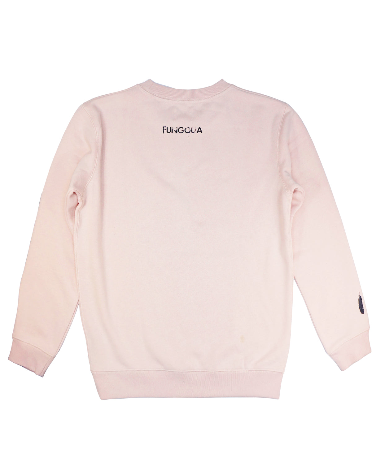 <A 000a109la>Fungolia Fleece Crew Neck Sweatshirt - Large Feathers (Light Pink)