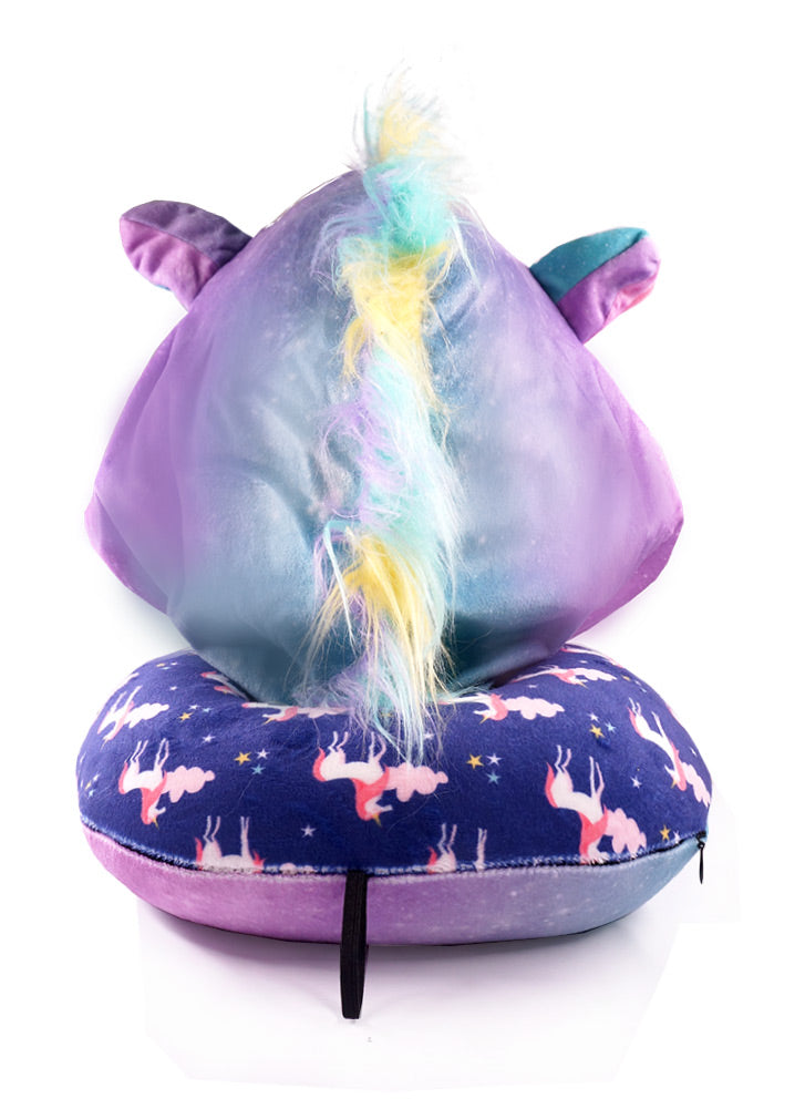 <A 000a002a>"Galaxy Unicorn" Memory Foam Travel Hoodie Pillow